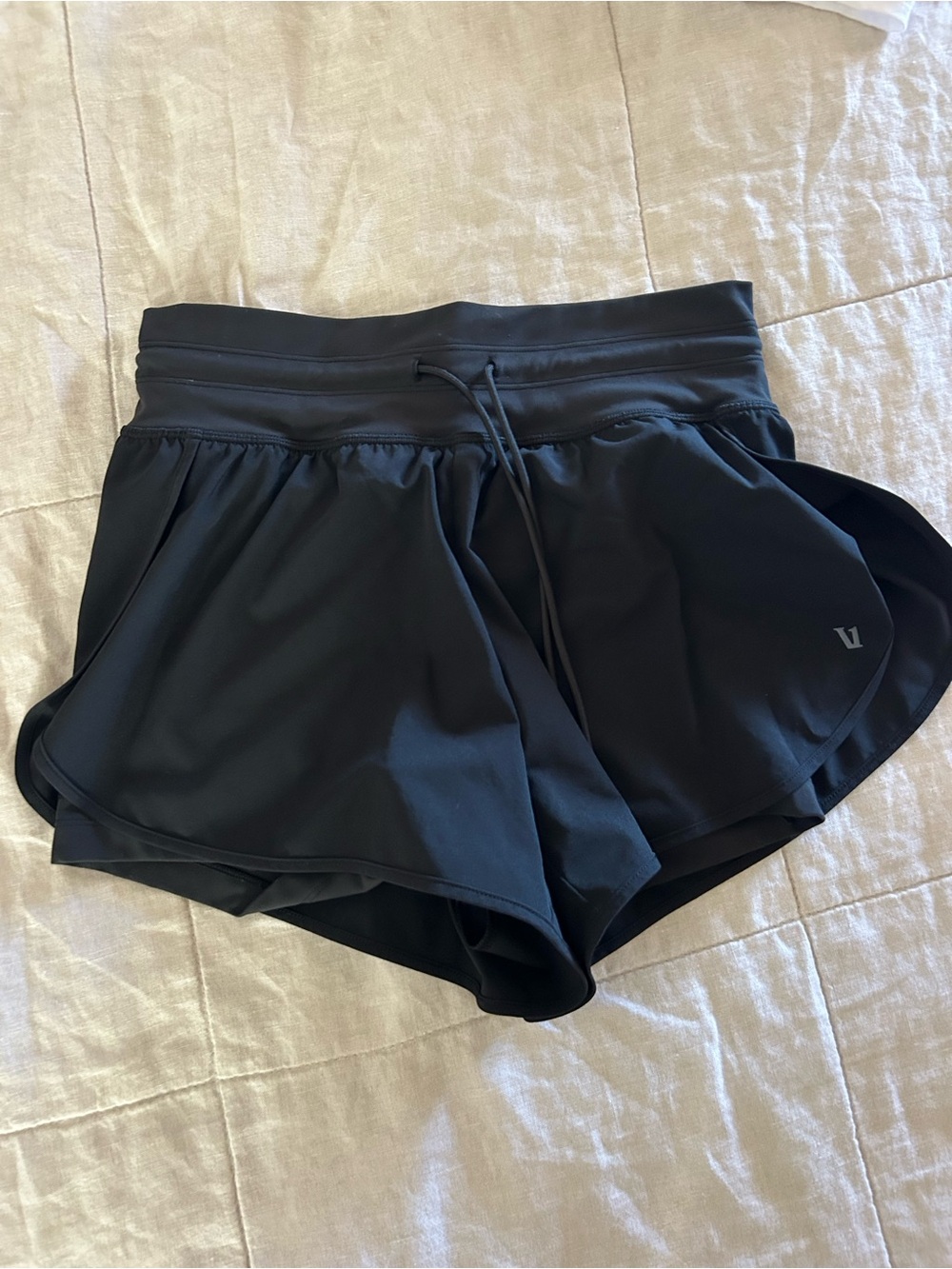 Vuori Black Women's Athletic Shorts with Drawstring